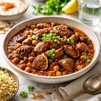 Middle Eastern Slow Cooked Stew with Lamb Chickpeas and Figs