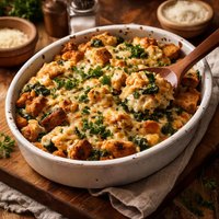 Midwestern Spinach Cheese Savoury Bread Pudding