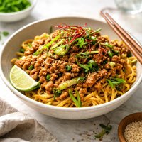 Minced Pork Noodles Negi to Buta Niku No Itame