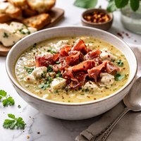 Minestra Di Cipolle Con Gorgonzola E Prosciutto