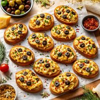 Mini Cheese and Olive Welsh Rarebit Bites for Festive Frolics