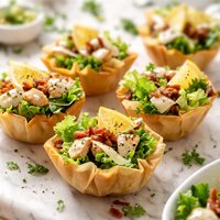 Mini Chicken Caesar Salad Cups