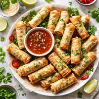 Mini Chicken Cigars with Sweet and Sour Dipping Sauce