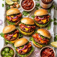 Mini Chipotle Burgers with Fire Roasted Garlic Catsup