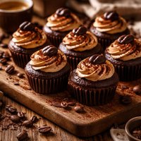 Mini Flourless Espresso Chocolate Cupcakes