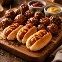 Mini Hot Dogs N Meatballs