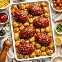 Mini Meatloafs and Potatoes