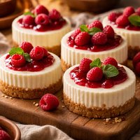 Mini No Bake Raspberry Cheesecakes
