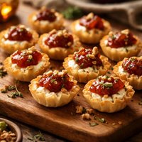 Mini Phyllo Shells with Chutney and Goat Cheese