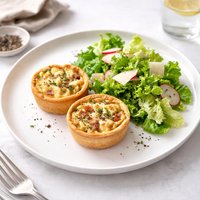 Mini Quiche with Romaine Lettuce Salad