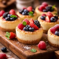Mini Ricotta Cheesecakes with Berries