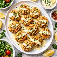 Mini Seafood Cakes with Creamy Lemon Sauce