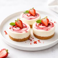 Mini Strawberry Swirl Cheesecakes Light