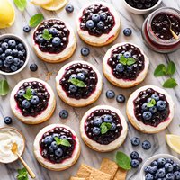 Miniature Blueberry Cheesecakes