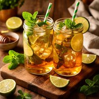 Mint and Lime Iced Tea