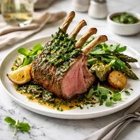Mint Glazed Rack of Lamb for One