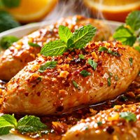 Minted Chicken with Sweet Orange Sauce