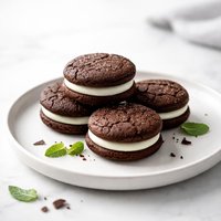 Minty Cocoa Fudge Sandwich Cookies