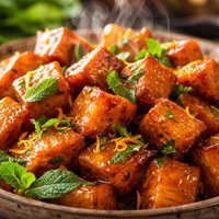 Minty Orange Maple Sweet Potatoes