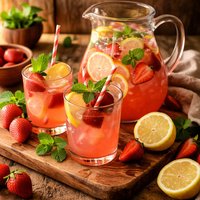 Minty Strawberry Lemonade