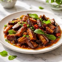 Minty Sweet and Sour Eggplant Aubergine