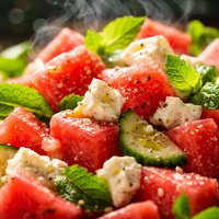 Minty Watermelon Feta Cheese Salad