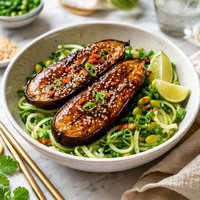 Miso Aubergine with Cucumber Noodles
