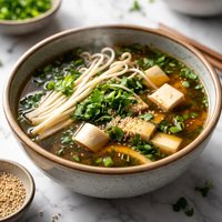 Miso Soup with Enoki Mushrooms
