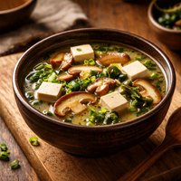 Miso Soup with Shiitake Mushrooms and Tofu