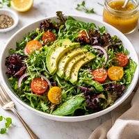 Mixed Baby Greens and Avocado W Lemon Dijon Vinaigrette Dressing