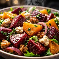 Mixed Beet Salad with Maple Dijon Dressing