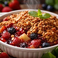 Mixed Berry and Apple Crumble No Sugar No Flour
