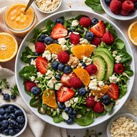 Mixed Fruit Spring Greens W White Chocolate Orange Vinaigrette