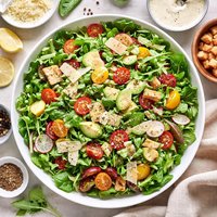 Mixed Green Salad with Parmesan Pepper Dressing