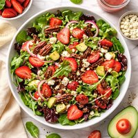 Mixed Green Salad with Strawberry Vinaigrette