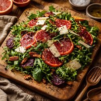 Mixed Greens with Blood Oranges Shaved Pecorino Pepato