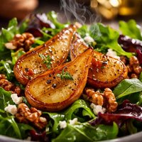 Mixed Greens with Caramelized Pears and Walnuts