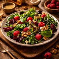 Mixed Greens with Raspberries and Walnuts