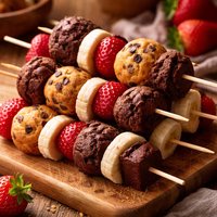 Mixed Mini Muffins Skewers Strawberry Chocolate Banana