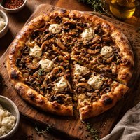 Mixed Mushroom and Goat Cheese Pizza by Sam Zien