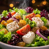 Mixed Salad with Feta and Golden Raisins