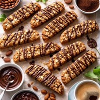 Mocha Almond Biscotti with Chocolate Drizzle