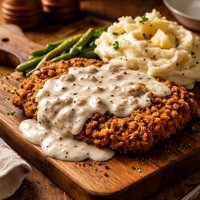 Mock Chicken Fried Steak with Milk Gravy