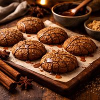 Molasses Spice Cookies with Dark Rum Glaze