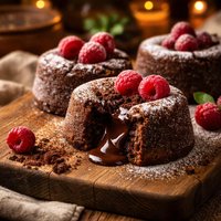 Molten Spiced Chocolate Cabernet Cakes