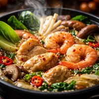Mongolian Hotpot with Chicken and Shrimp