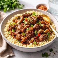 Mongolian Lamb Casserole with Couscous
