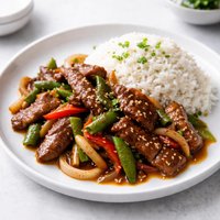 Mongolian Lamb Stir Fry with Rice