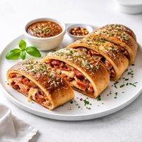Monster Stromboli Stuffed Pizza Style