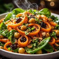 Moroccan Carrot and Spinach Salad